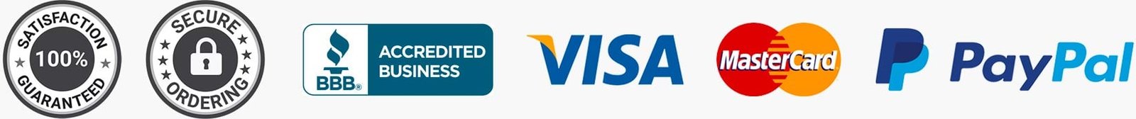100% Money-Back Guarantee · Certified Secure · BBB Accredited · VISA · Mastercard · PayPal